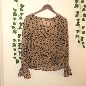 A New Day Leopard Sheer Blouse